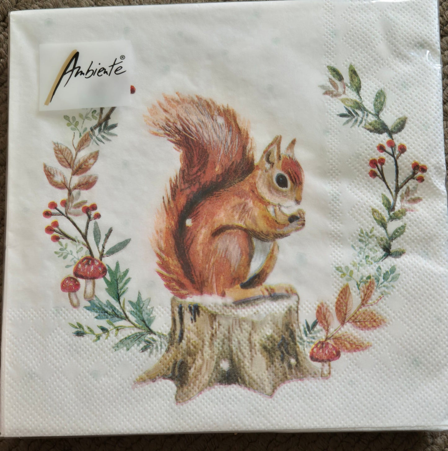Ambiente 'Storing for Winter' 3 Ply Paper Luncheon Serviettes 33cm x 33cm Pack of 20
