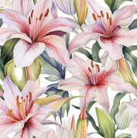 Maki Light Pink Lillies Serviettes