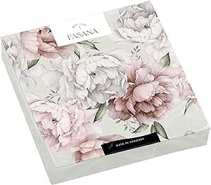 Fasana Peonies Grey Background Serviettes