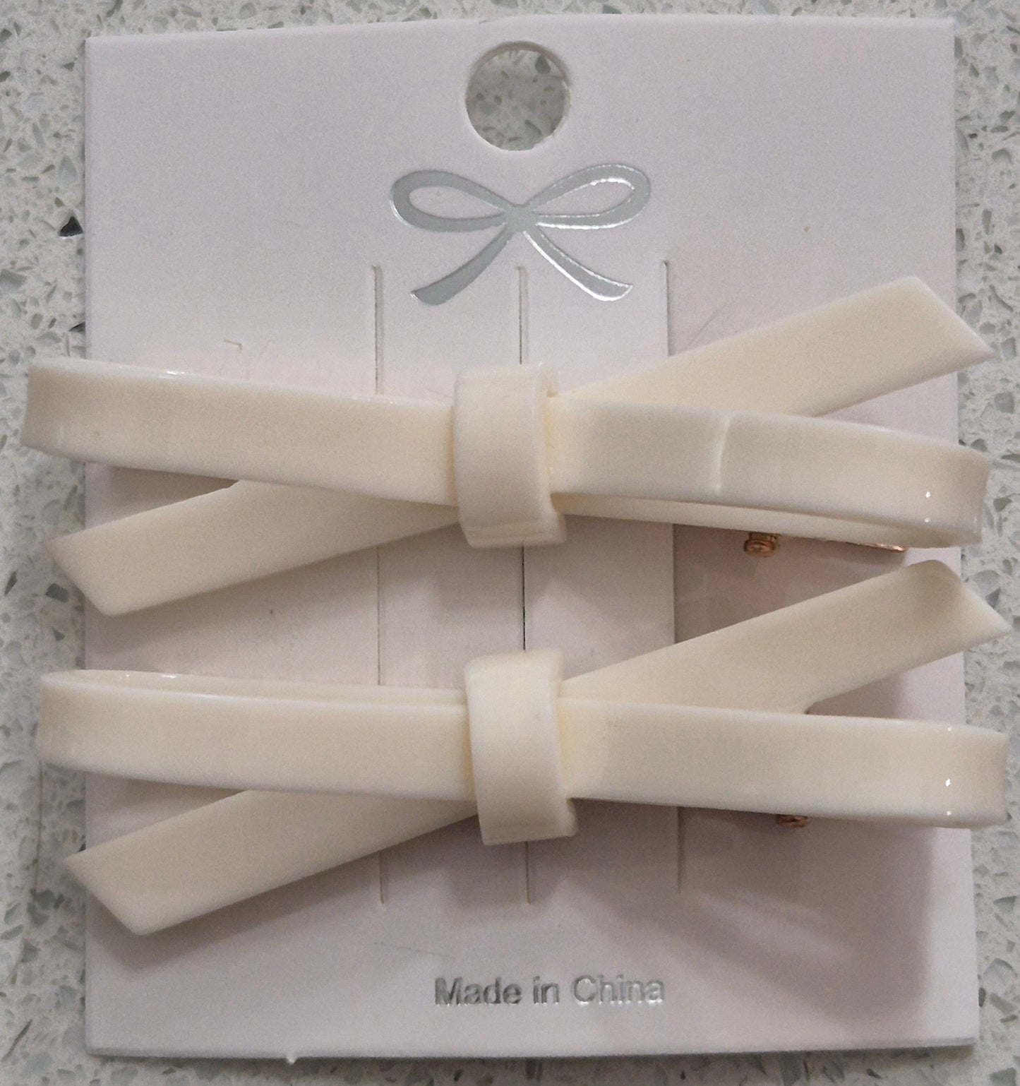 'Lizzie' Gloss Hair Bow on Alligator Clips - Pair