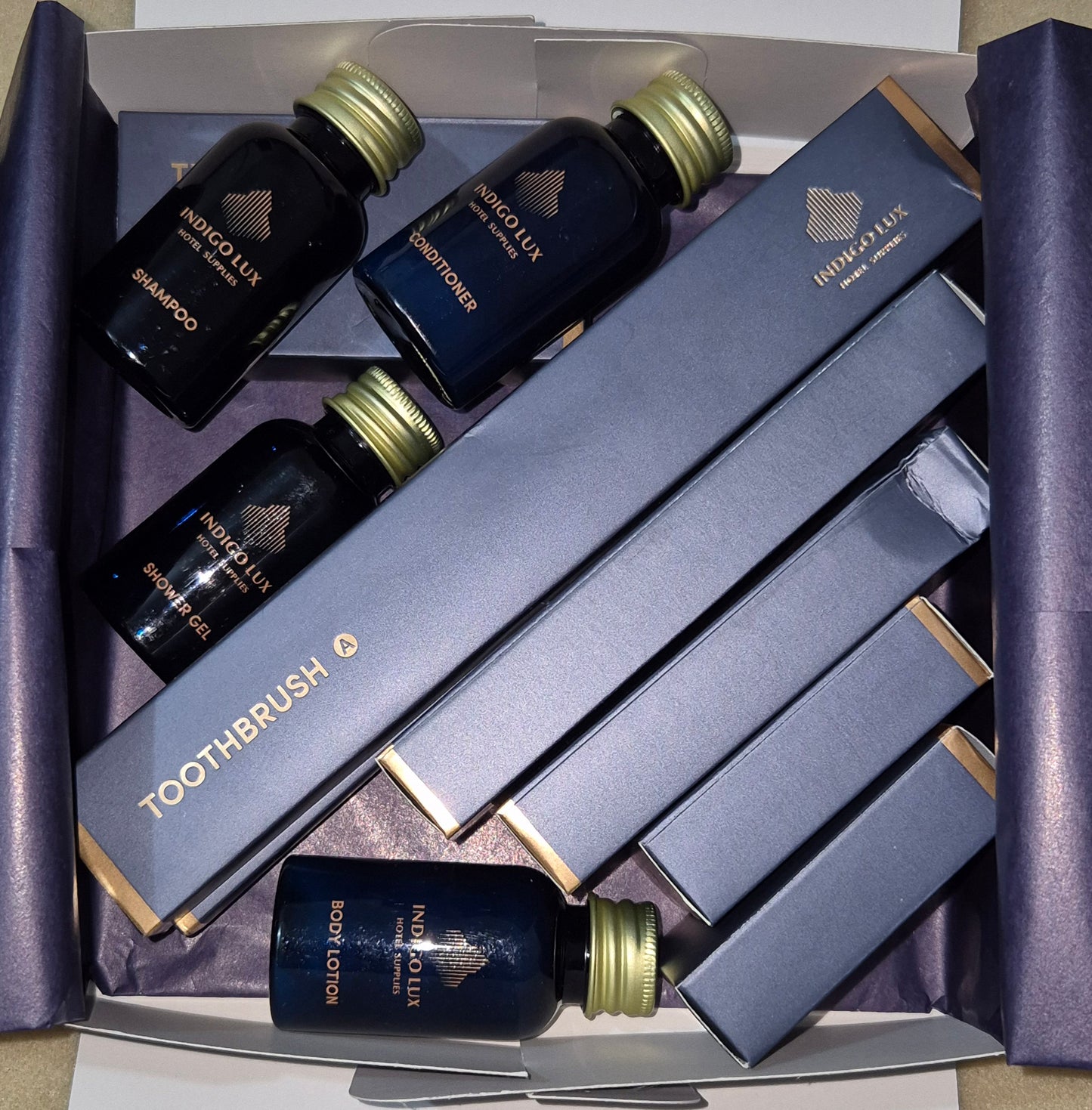 'Indigo Lux' Guest Amenities Box