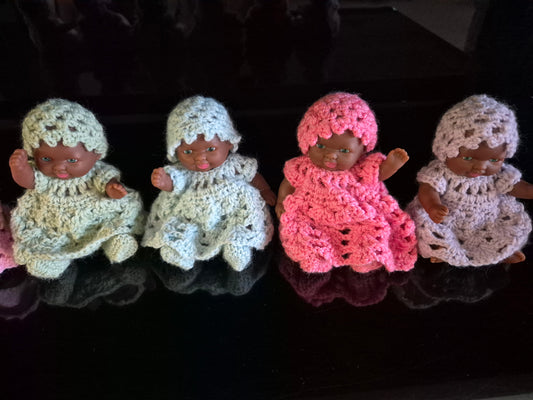 Outfit for 5 Inch Doll - 'Ruby' Crocheted Dress