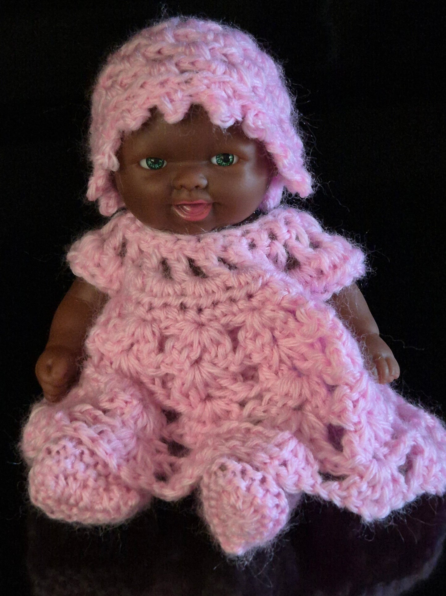 Outfit for 5 Inch Doll - 'Ruby' Crocheted Dress
