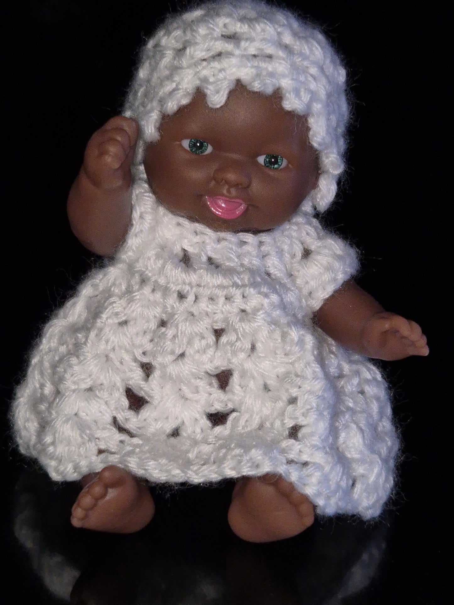 Outfit for 5 Inch Doll - 'Ruby' Crocheted Dress