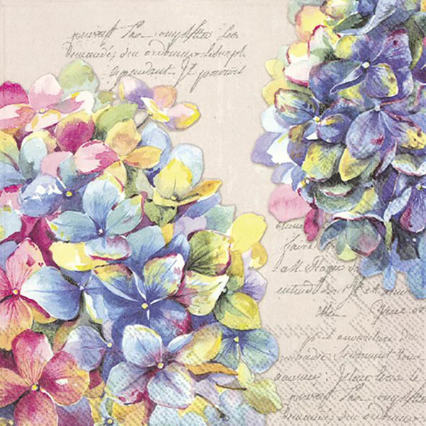 IHR Pricey Linen Hydrangeas Serviettes