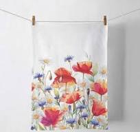 Kitchen Tea Towel - 'Poppies & Cornflowers' by Ambiente