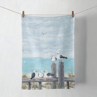 Kitchen Tea Towel - 'Seagulls on the Dock' by Ambiente