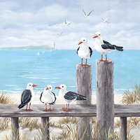 Kitchen Tea Towel - 'Seagulls on the Dock' by Ambiente