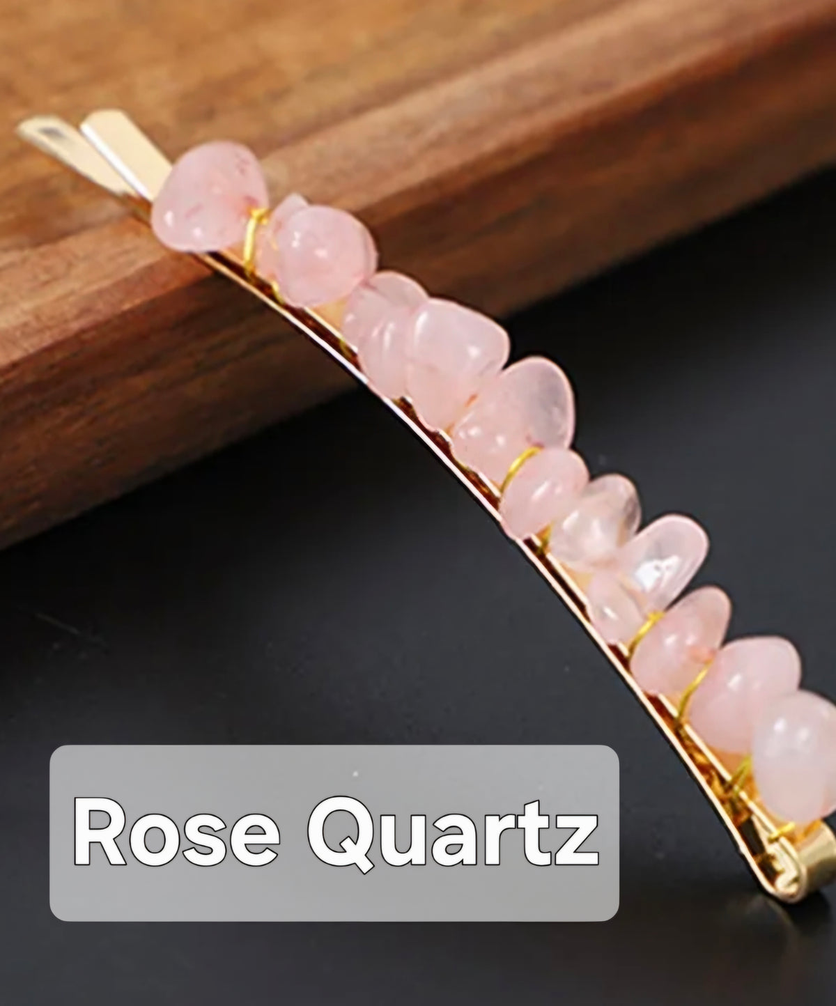 Crystal Stone Chips Hair Slides Pair
