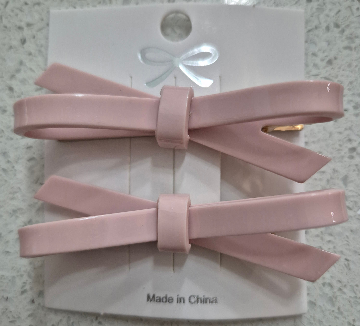 'Lizzie' Gloss Hair Bow on Alligator Clips - Pair