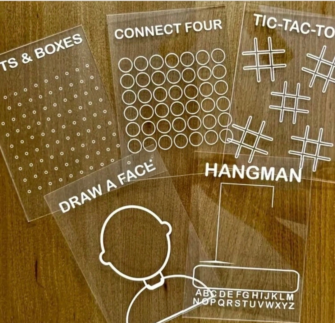 Reusable Game Board Squares in Travel Pack