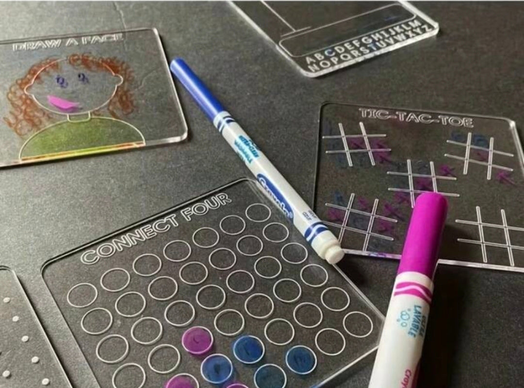 Reusable Game Board Squares in Travel Pack