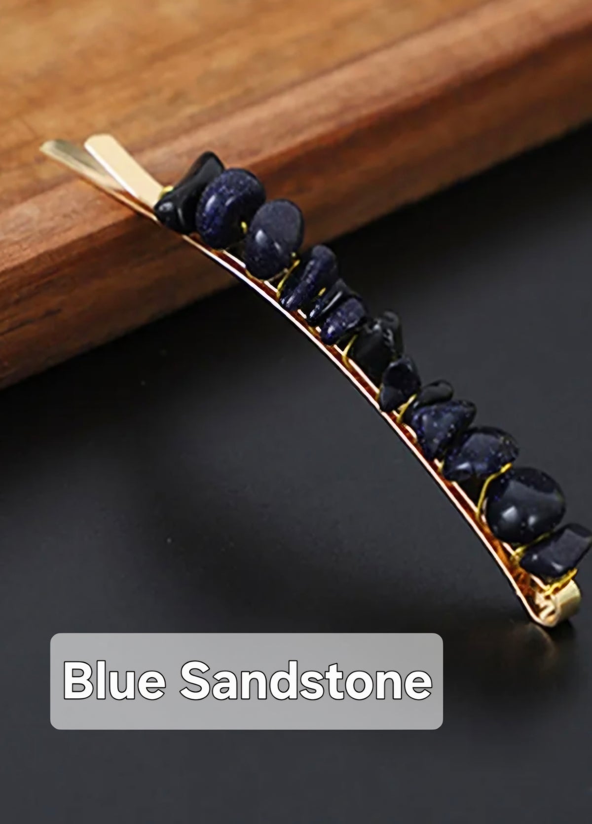 Crystal Stone Chips Hair Slides Pair