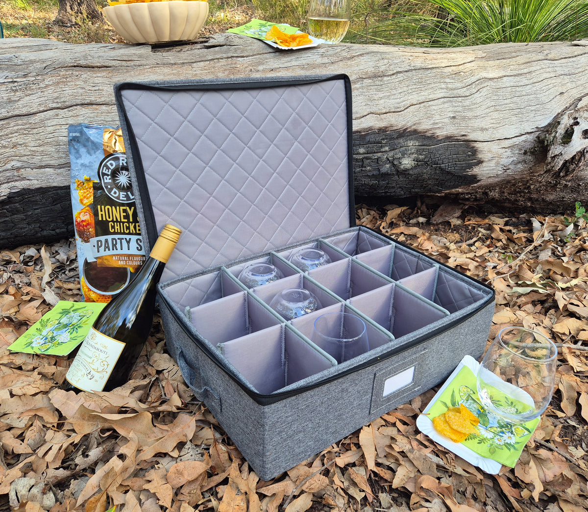 Storage for Mugs or Glasses - Perfect for Picnics