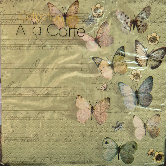 Collection a la Carte Petit Pappilons Mint Serviettes