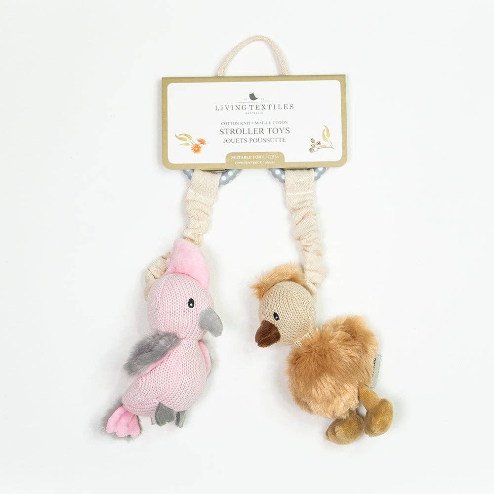 2 pk Stroller Toys - Galah & Emu