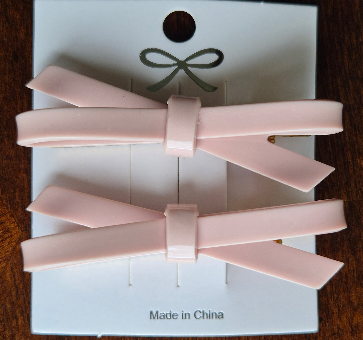'Lizzie' Gloss Hair Bow on Alligator Clips - Pair
