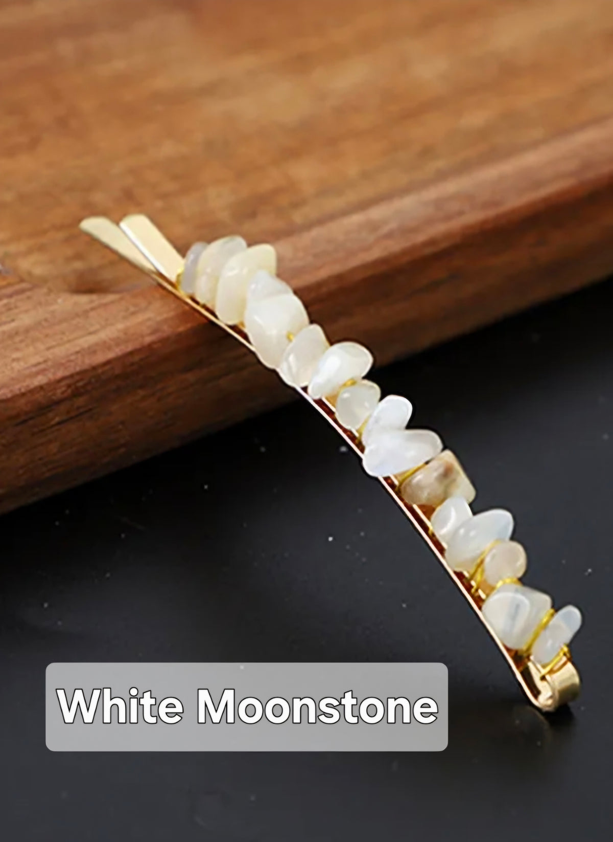 Crystal Stone Chips Hair Slides Pair