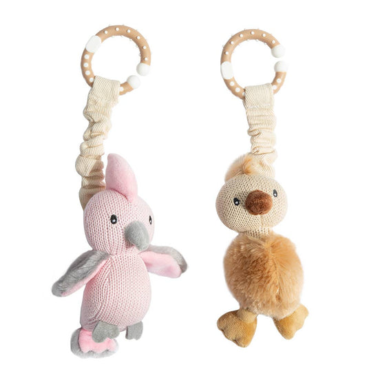 2 pk Stroller Toys - Galah & Emu
